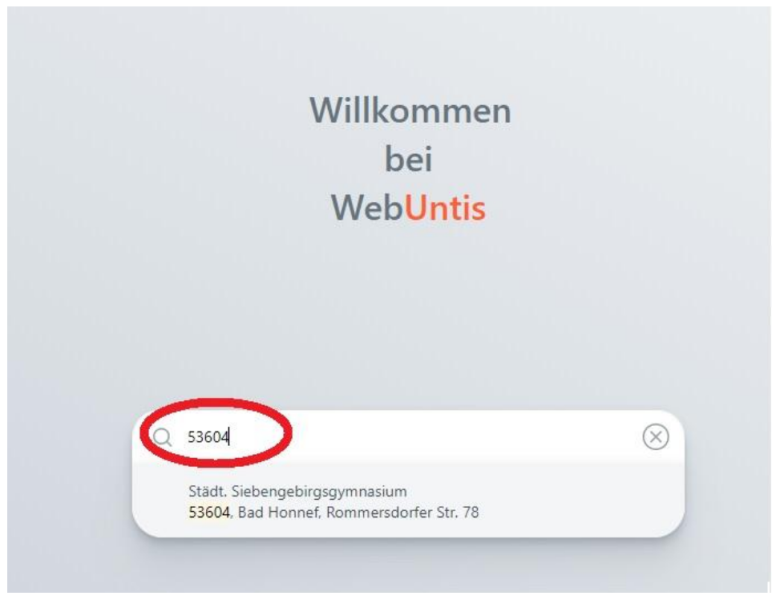 Schulauswahl WebUntis