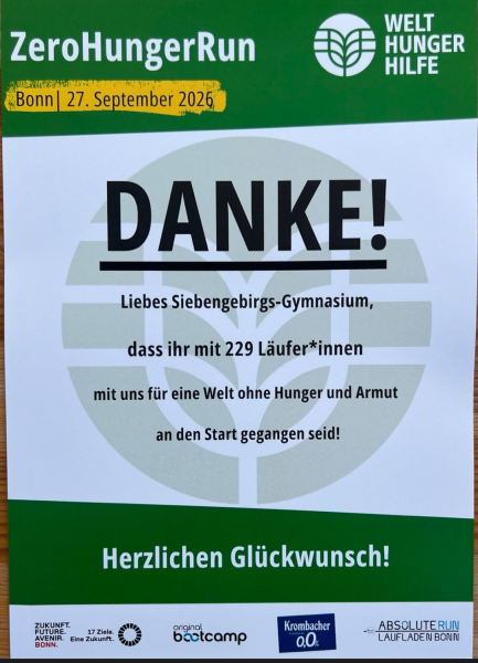 Urkunde des ZeroHunger-Runs